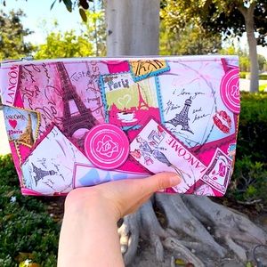 LANCÔME PARIS Large Makeup Bag NEW WORLD TRAVELER Wristlet Paris PARISIAN Theme